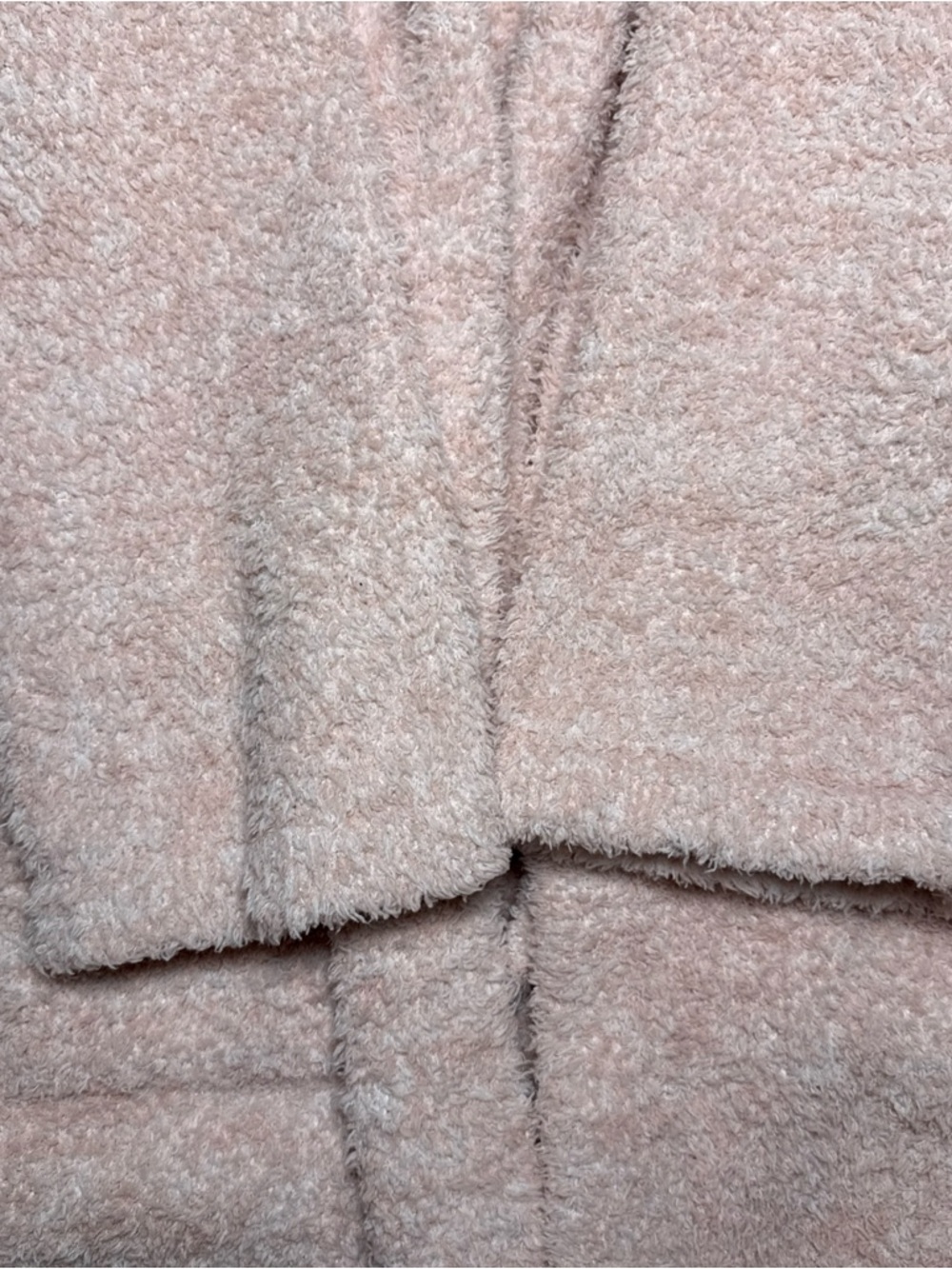 Barefoot Dreams Cozy Chic In Dusty Rose-white Long Robe Size 2 (L/XL) Belted - Picture 4 of 10